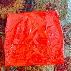 Latex mini skirt